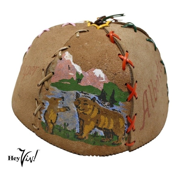 Vintage 60s Mental Health Industries Canada Scenes Souvenir Child Cap Beanie Hat - Picture 4 of 11